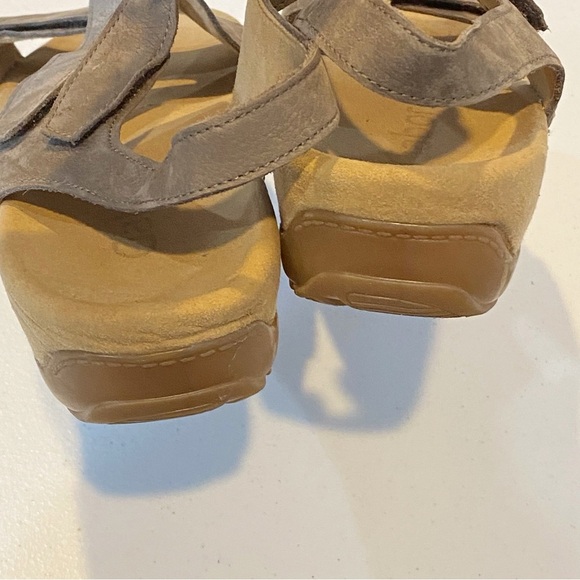 GABOR Taupe Jolly Strap Wedge Nubuck Sandals - Picture 5 of 9